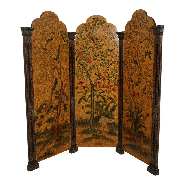 Maitland Smith 3 Panel Chinoiserie Room Divider