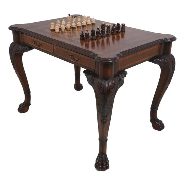 Maitland Smith Mahogany Inlaid Game Table