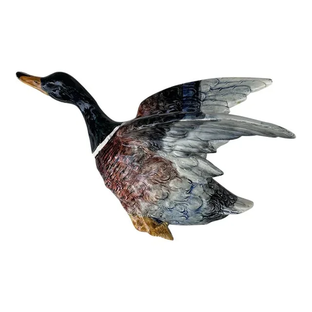 Majolica Duck Wall Pocket Delphin Massier, Circa 1890