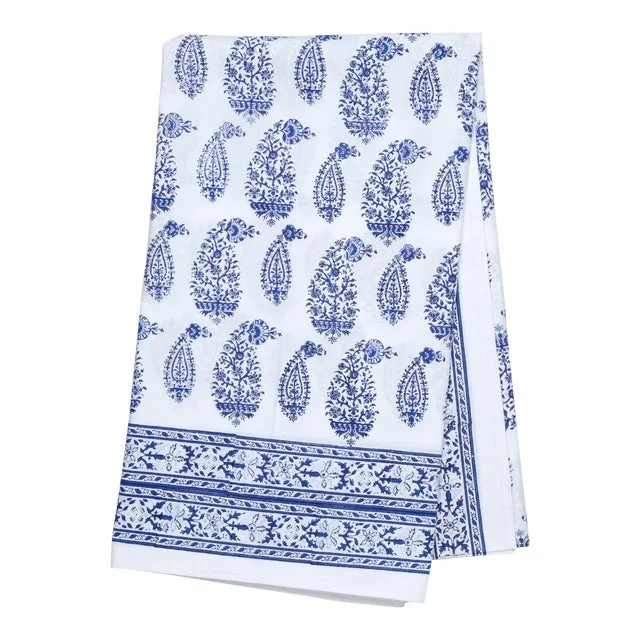 Malabar Multi-Paisley Tablecloth, 4-seat table – Deep Blue