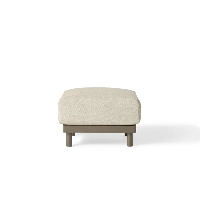 Malibu Ottoman in Terre Aluminum