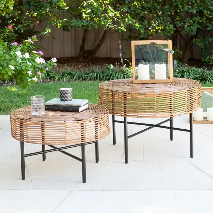 Mandria Round Outdoor Tables – 2pc Set