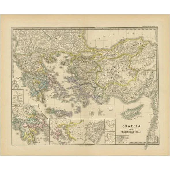 Map of Greece by Aeg, 1880