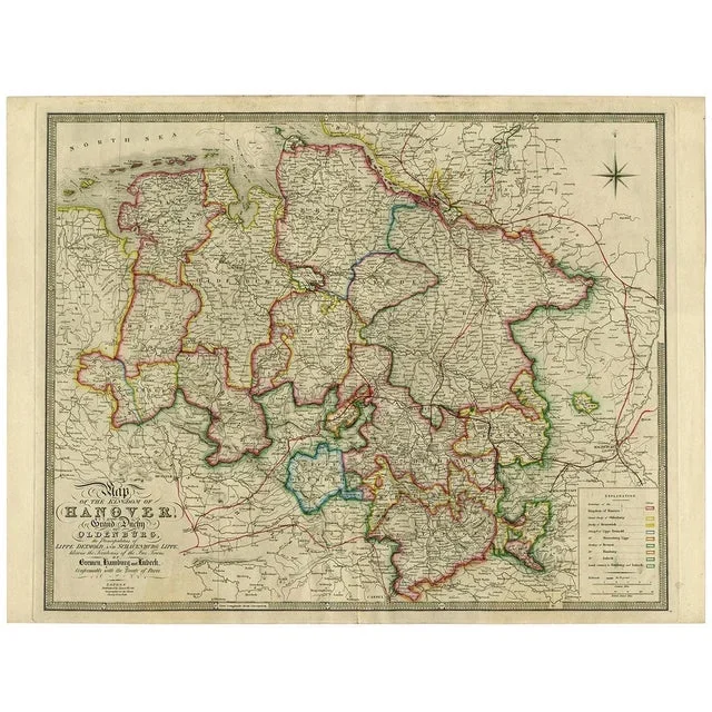 Map of Northern Germany, 1854