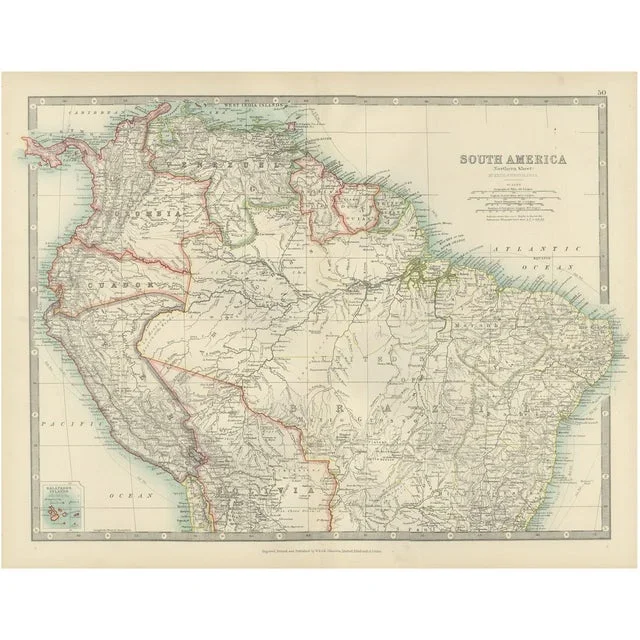 Map of Northern South America by Keith Johnston, 1903