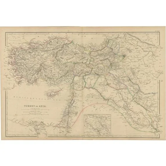 Map of Turkey in Asia with Mosul Environs and Assyrian Ruins Inset, 1859