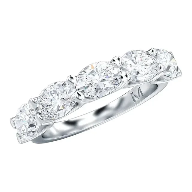 Marise Oval Cut East West Half Eternity Band – Size 6