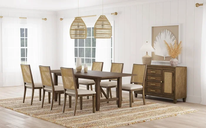 Matisse Brown 7-Piece Rectangular Dining Set