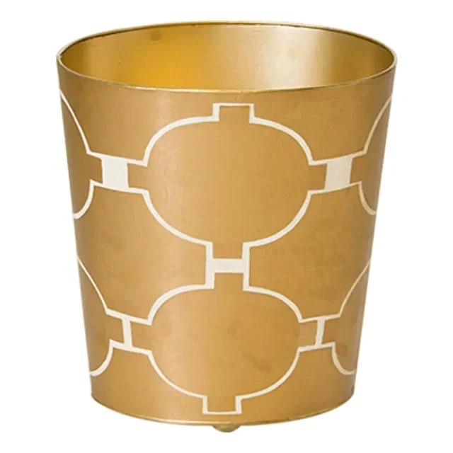 Matthew Izzo Home Gold Acadia Leaf Wastebasket
