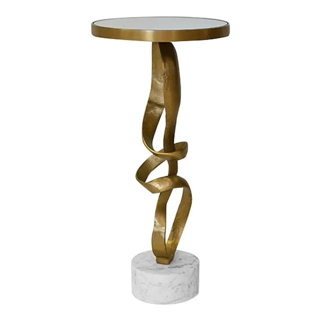 Matthew Izzo Home Sculpture Brass Side Accent Table