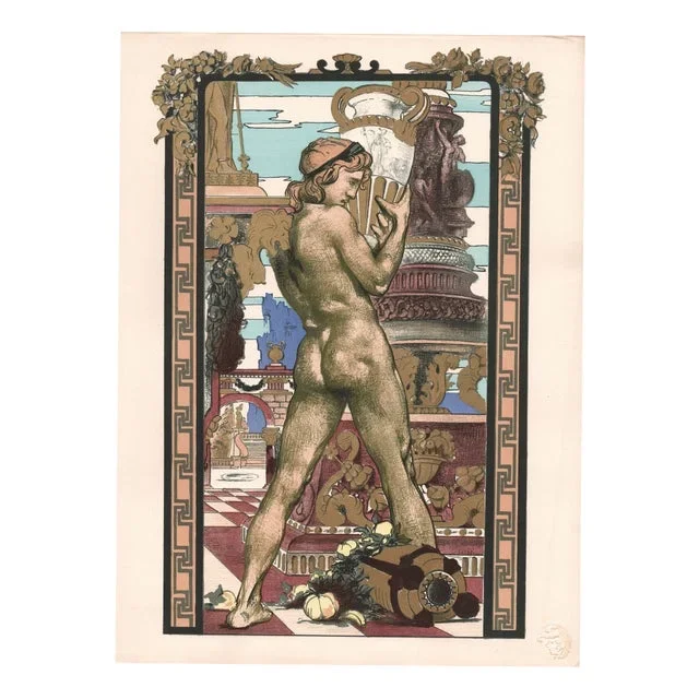 Maurice Desvallières, Porteur d’Amphore, 1898, Original Lithograph