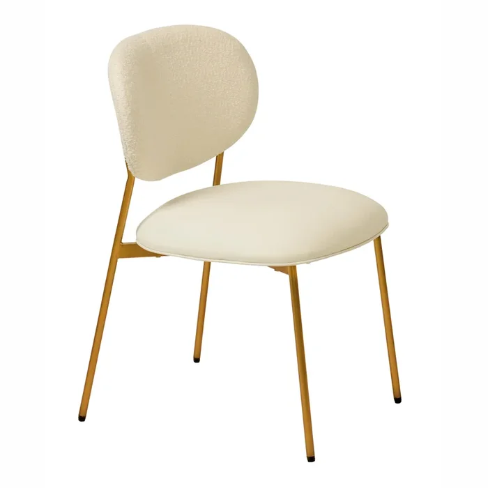 McKenzie Cream Boucle & Performance Vegan Leather Stackable Dining Chair – Set of 2
