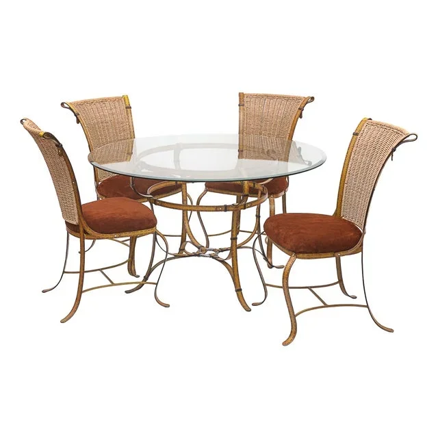 Meal Set attributed to Jacques Adnet, 1960s, Set of 5