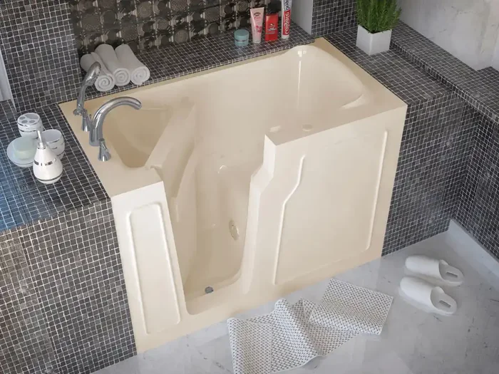 MediTub Walk-In 29 x 52 Left Drain Biscuit Air Jetted Walk-In Bathtub – 2952LBA