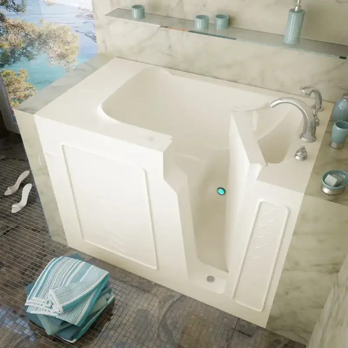MediTub Walk-In 29 x 52 Right Drain Biscuit Soaking Walk-In Bathtub – 2952RBS