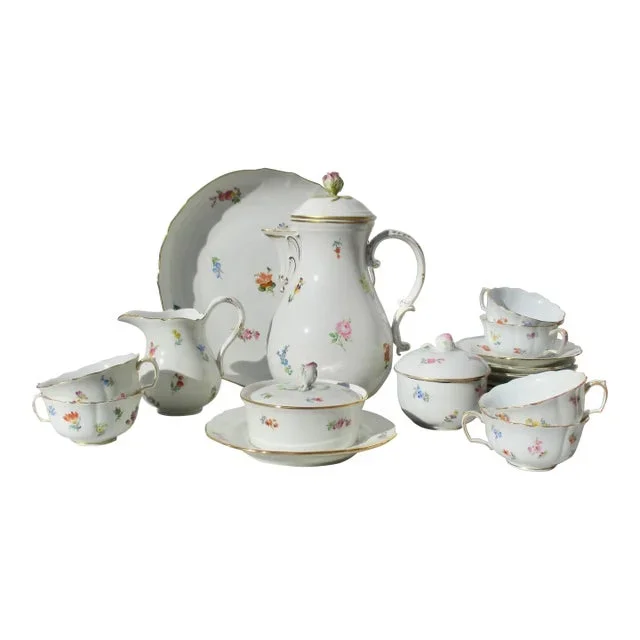 Meissen Scattered Flowers Coffee Service -Set of 19 Pieces