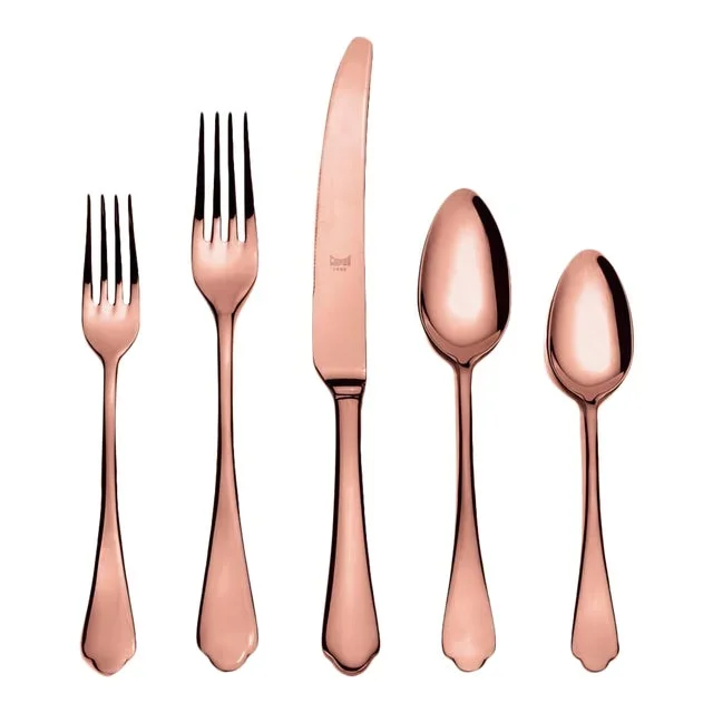 Mepra Dolce Vita 5-Piece Flatware Set, Mirror Bronze