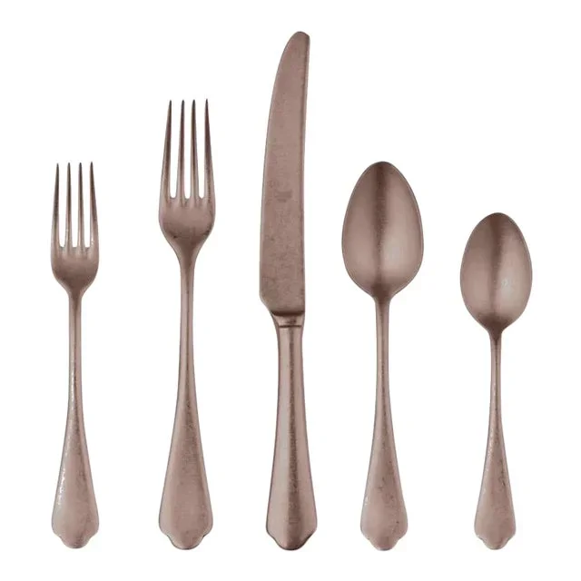 Mepra Dolce Vita 5-Piece Flatware Set, Pewter Bronze