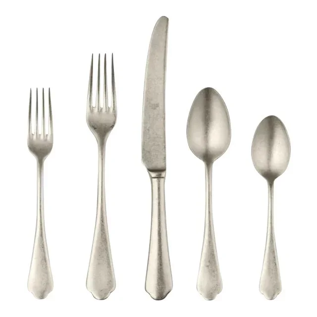 Mepra Dolce Vita 5-Piece Flatware Set, Pewter Champagne