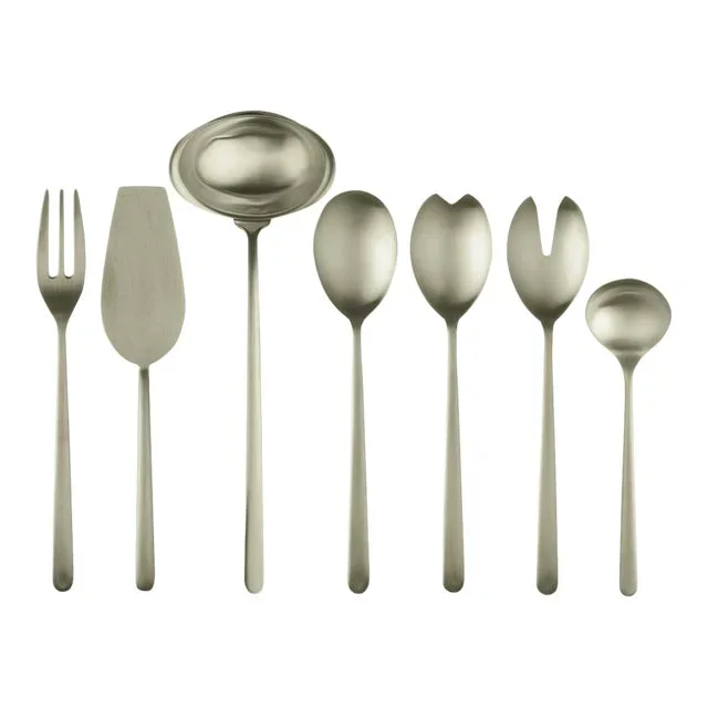 Mepra Linea 7-Piece Full Serving Set, Ice Champagne