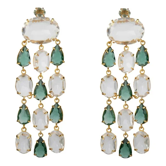 Mercedes Earrings (Light Green) (Pierced French Clip)