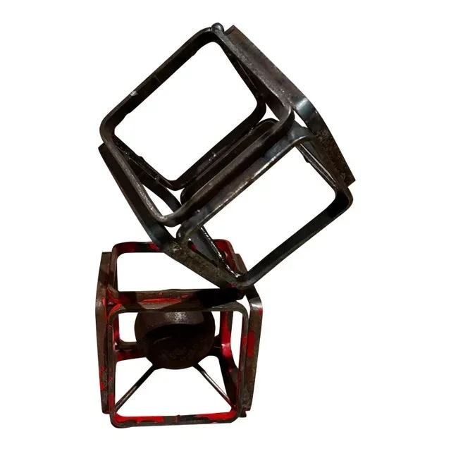 Metal Cube Mini Art Sculpture