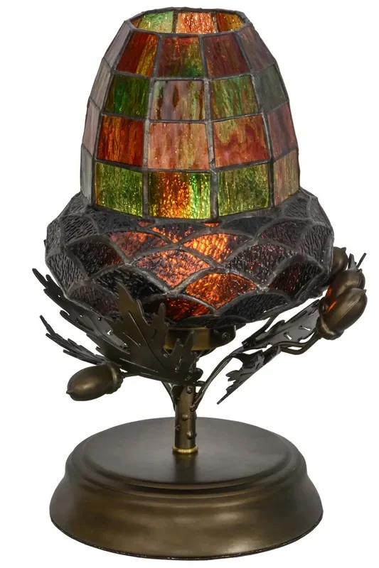 Meyda 12″h Greenbriar Oak Mini Lamp – 152371