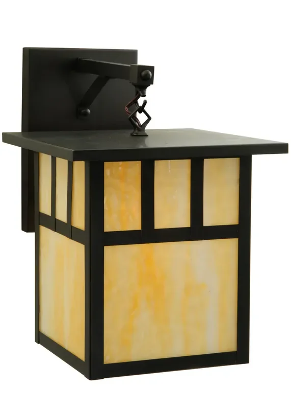 Meyda 12″w Hyde Park Double Bar Mission Straight Arm Wall Sconce – 139259