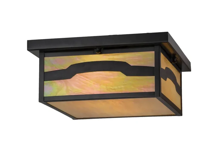 Meyda 14″sq Hyde Park Mountain View Flushmount – 87440