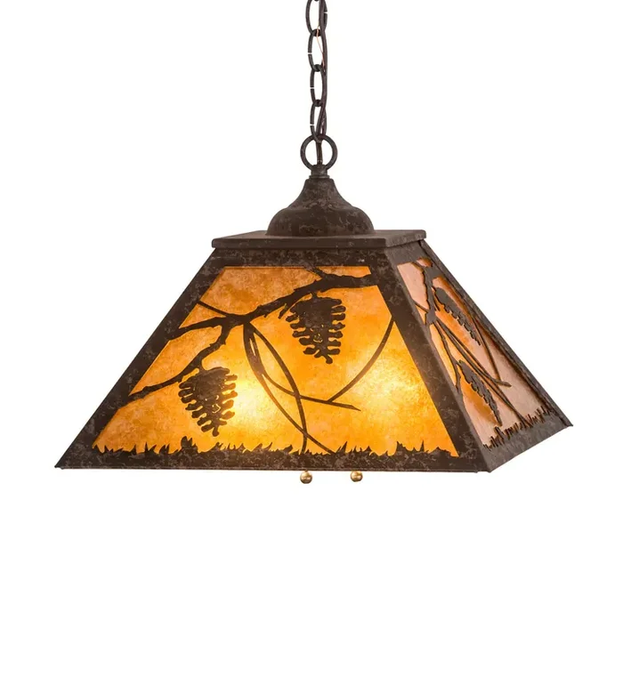 Meyda 16″ Square Whispering Pines Pendant – 197901