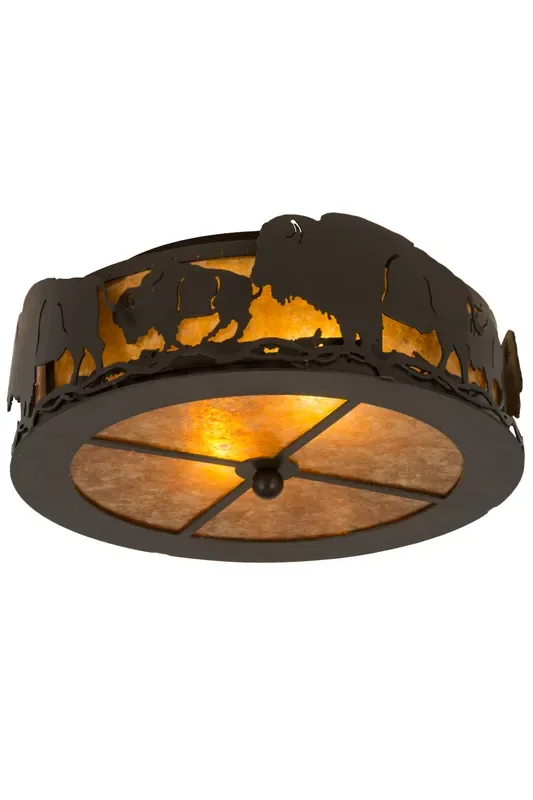 Meyda 16″w Buffalo Flushmount – 15399