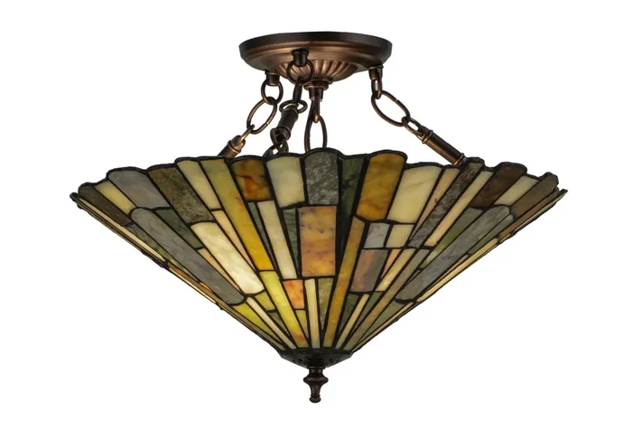 Meyda 17″w Delta Jadestone Semi-flushmount – 155108