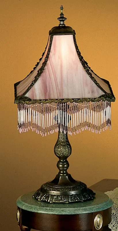 Meyda 21″h Victoria Fringed Table Lamp – 28405