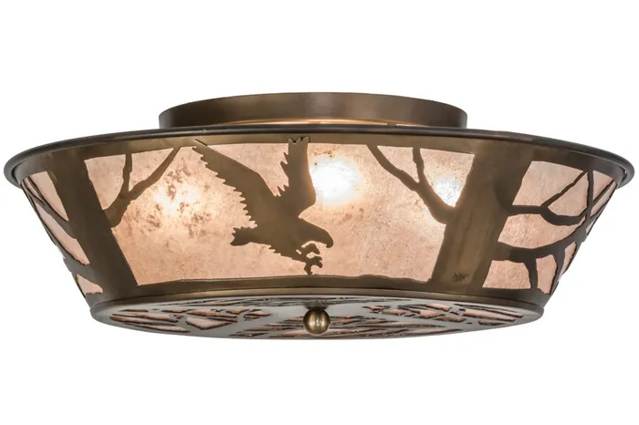 Meyda 22″ Wide Strike Of The Eagle Flushmount – 10013