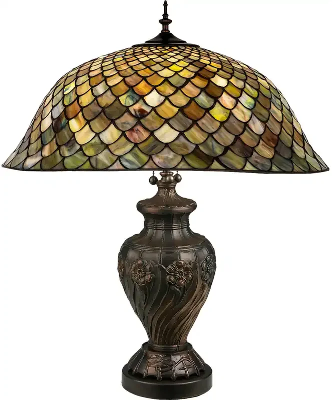 Meyda 24″h Tiffany Fishscale Table Lamp – 118588