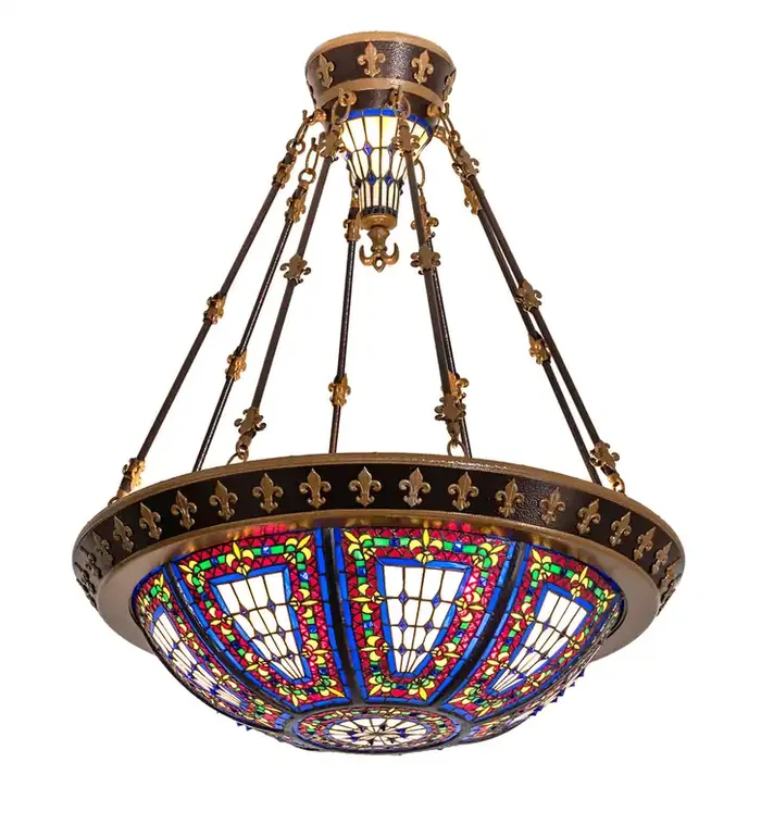 Meyda 28″ Wide Fleur-de-lis Semi-flushmount – 115301