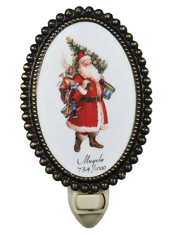Meyda 3.5″w Christmas Father Christmas & Friends Fused Oval Night Light – 107256