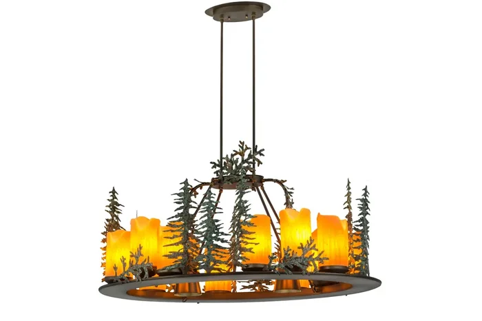 Meyda 42″l Tall Pines 27 Lt Oblong Chandelier – 174864