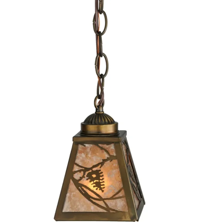 Meyda 5″sq Whispering Pines Mini Pendant – 147452