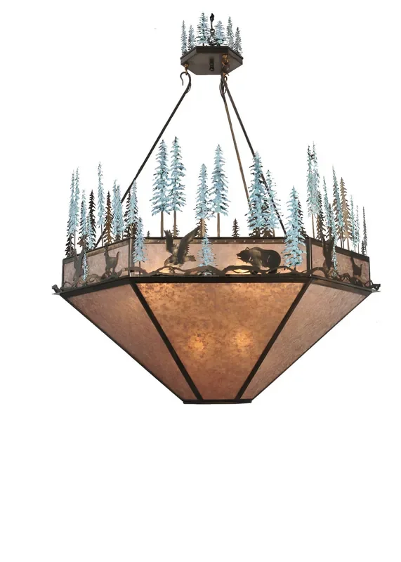 Meyda 60″w Wildlife At Pine Lake Inverted Pendant – 106009