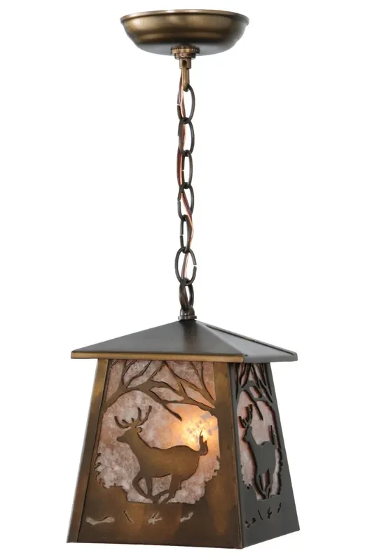 Meyda 7″sq Deer At Dawn Mini Pendant – 142750