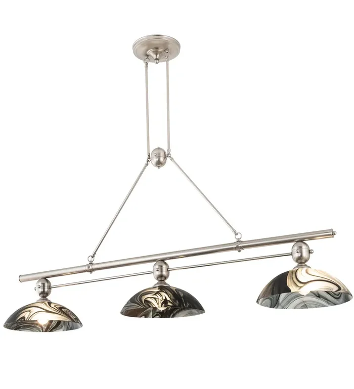 Meyda 70″ Long Deco Ball 3 Light Noir Swirl Island Pendant – 212263