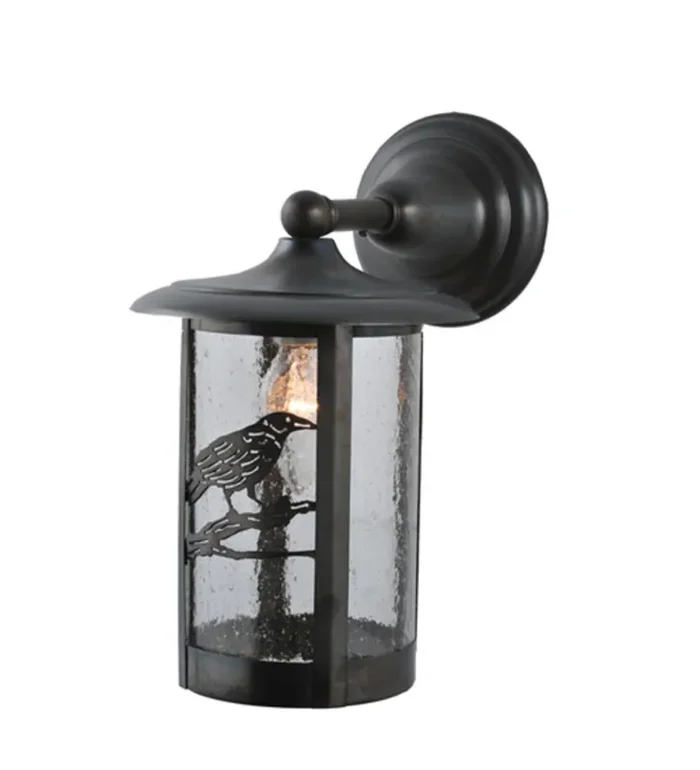 Meyda 8″w Fulton Raven Solid Mount Wall Sconce – 99381