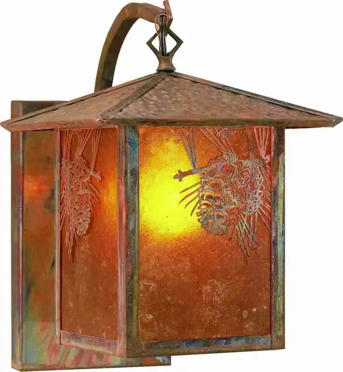 Meyda 9″w Seneca Winter Pine Curved Arm Wall Sconce – 50575