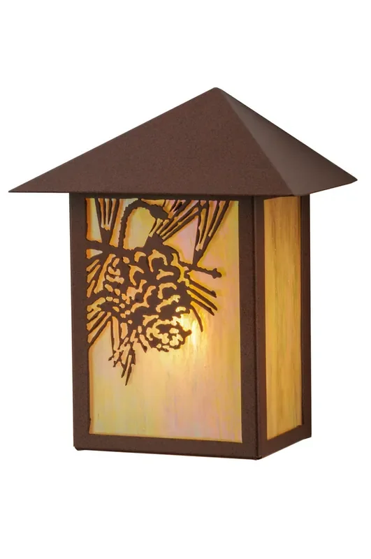 Meyda 9″w Seneca Winter Pine Wall Sconce – 146868