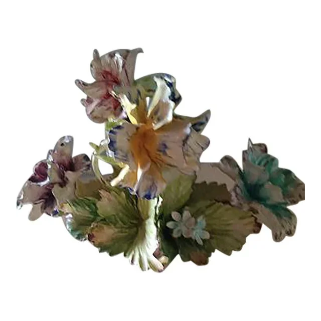 Mid 19th Century Capodimonte Ceramic Flower Centerpiece