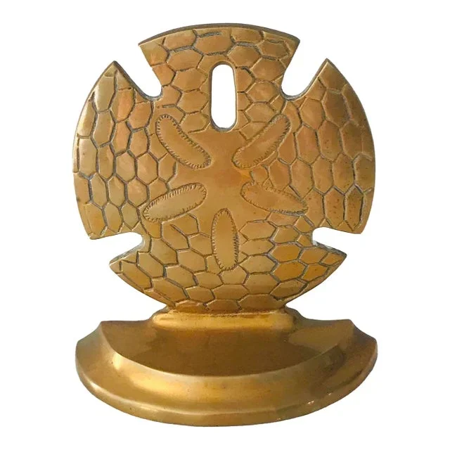 Mid 20th Century Brass Sand Dollar Bookend