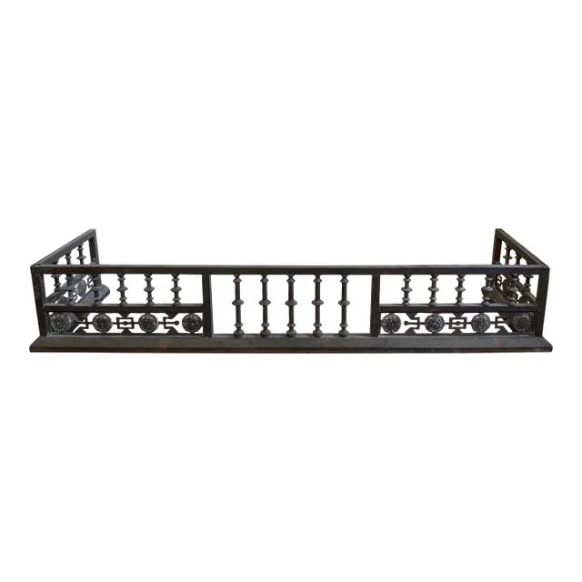 Mid 20th Century Bronze Figural Fireplace Fender