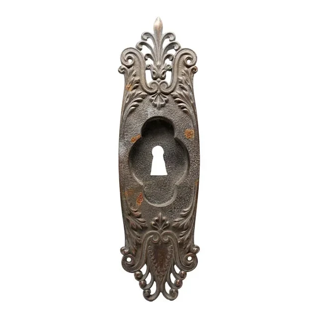 Mid 20th Century Bronze Pocket Door Plate With Keyhole