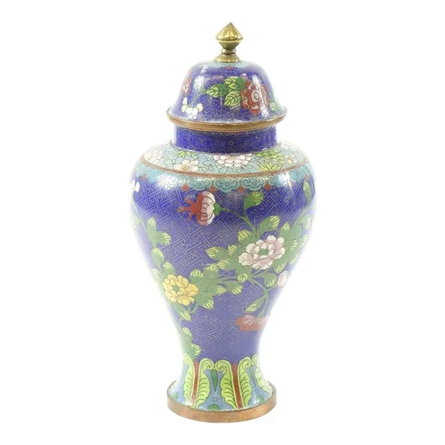 Mid 20th Century Chinese Cloisonne Ginger Jar